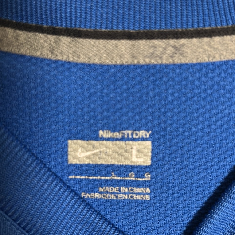 Nike Fit Dry Blue and Yellow Performance Quick Dry Short Sleeve Shirt Sz Large - Picture 5 of 13